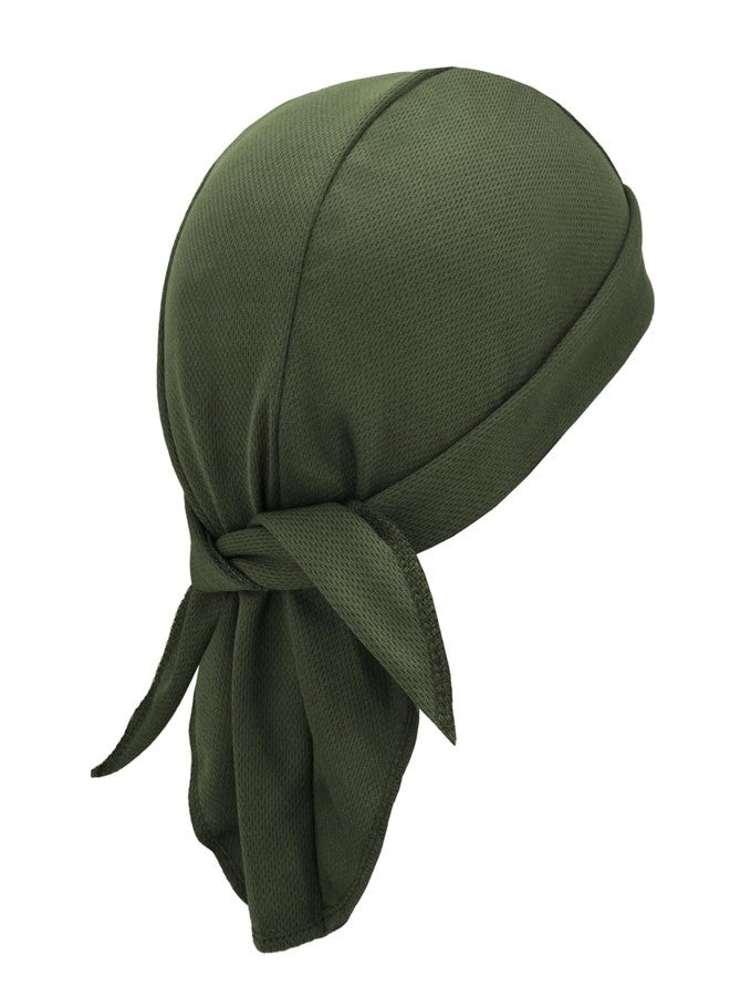 SRLLBBY Sweat Wicking Do Rags Skull Caps, Cooling Hip Hop Hat, Beanie Durag Motorcycle Head Wrap Doo Rag Liner for Men Women (Olive Green) - Image 1
